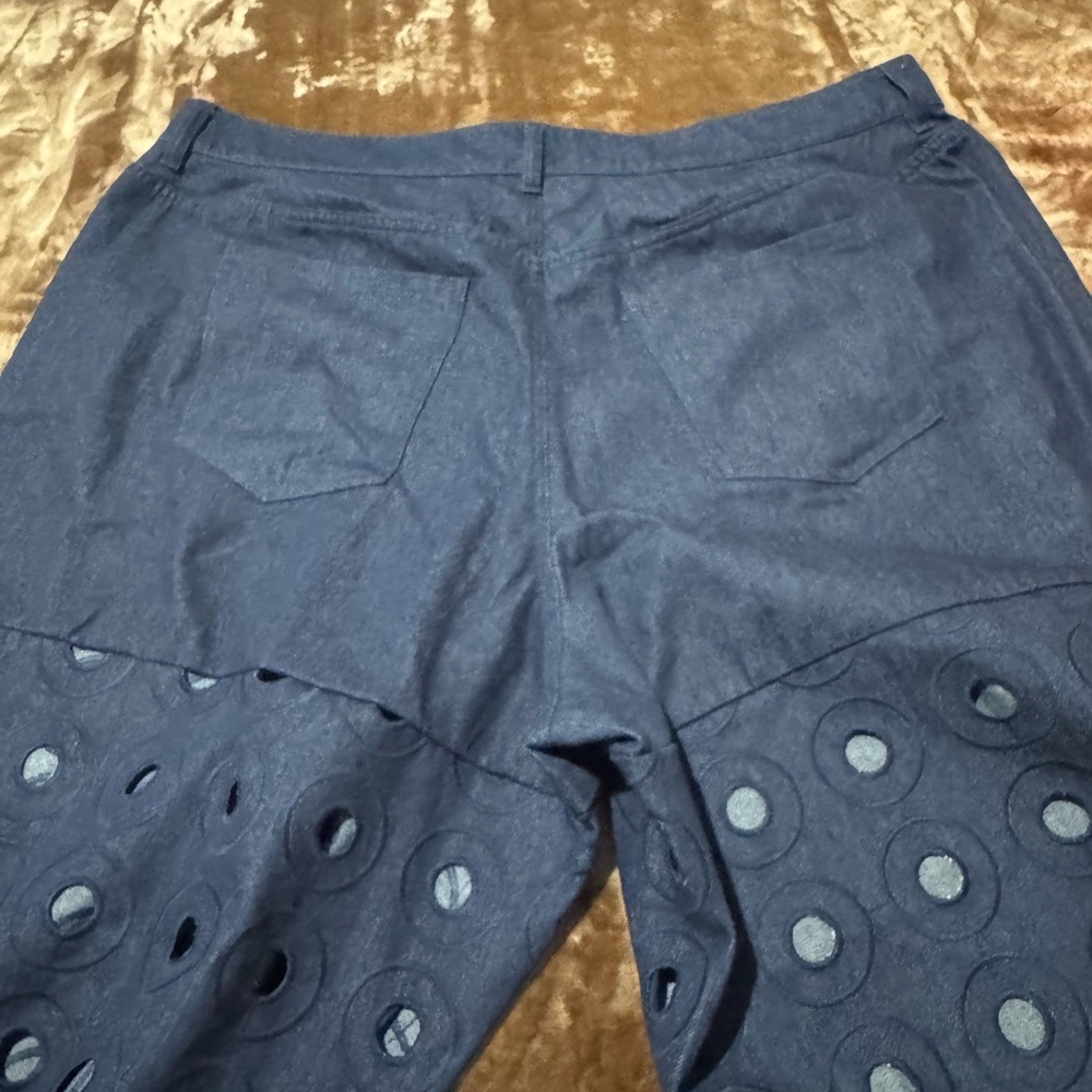Eloquii Eyelet Wide-Leg Jeans - Picture 4 of 7